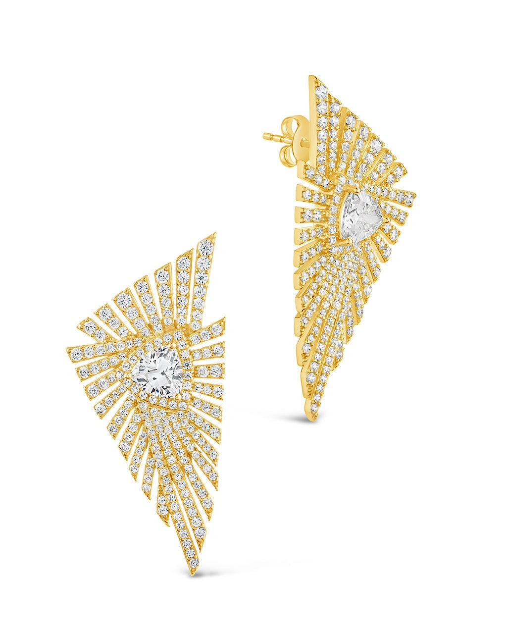 Rosanne CZ Statement Stud Earrings for Women - Sparkling Cubic Zirconia Earrings for Party, Wedding & Evening Wear
