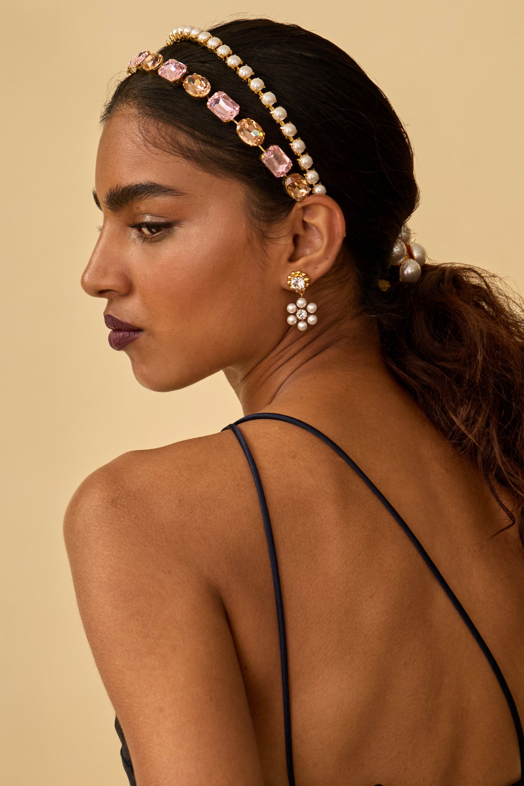 Elegant Hannah Floral Pearl & Crystal Drop Earrings for Women | Dainty Bridal Jewelry, Wedding Accessories, Party & Evening Wear