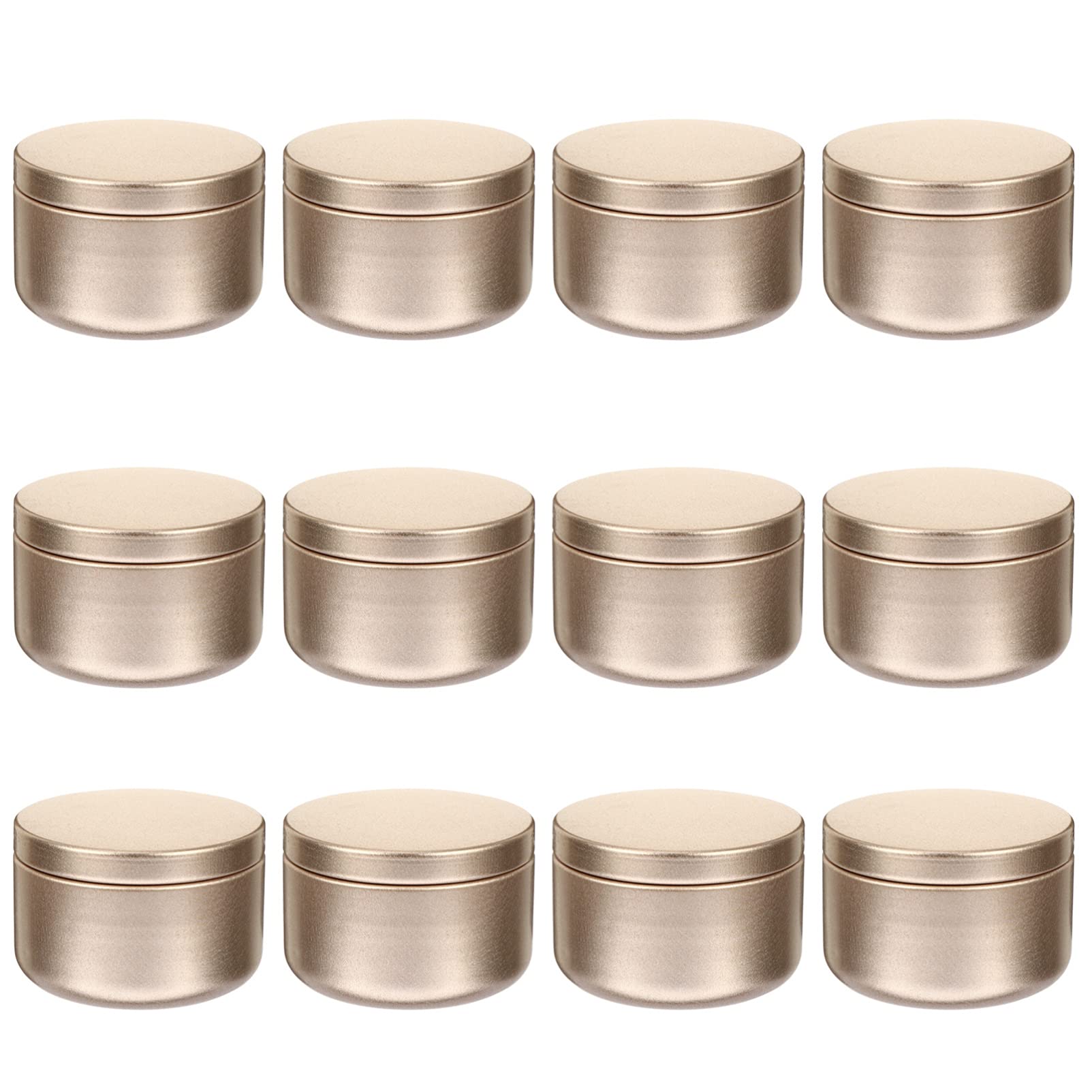 SEWACC 12-Pack Empty Aluminum Candle Tins with Lids - 50ml Round Metal Candle Containers for DIY Candle Making, Wax Melts & Home Decor