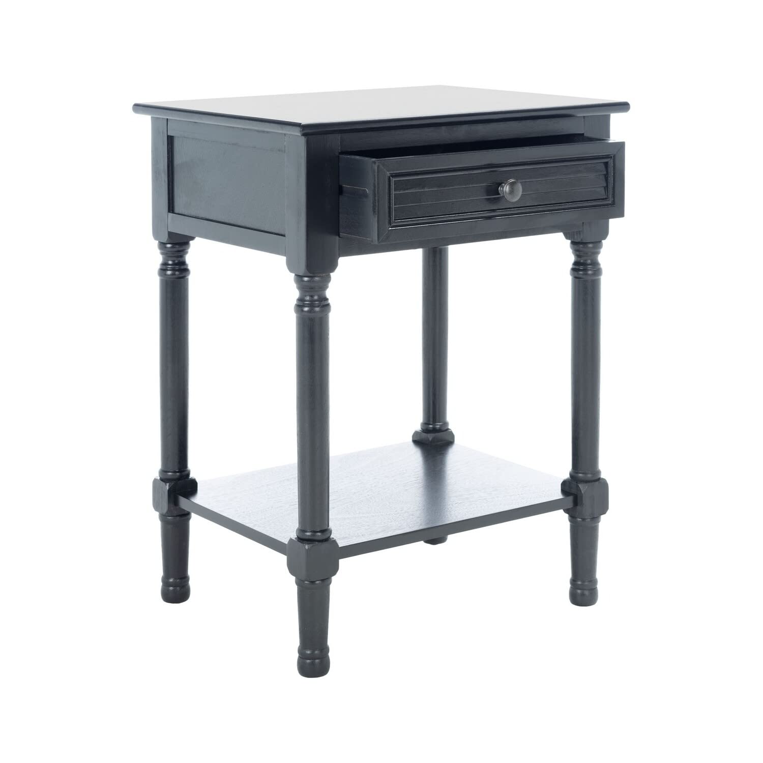 SAFAVIEH Tate Black 1-Drawer Nightstand with Lower Shelf - Modern Accent Table for Living Room, Bedroom, Entryway & Foyer - Perfect for Storage & Display (ACC5714B)