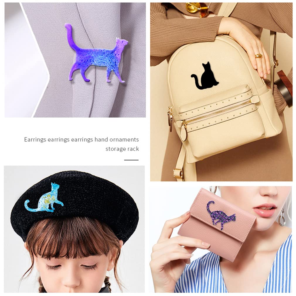 Premium Cat Resin Molds for DIY Jewelry Making - 10pcs Epoxy Animal Silicone Molds with Brooch Pins - Perfect for Handmade Pendants, Charms & Craft Projects - Great for Gifts, Home Decor & Creative DIY Crafts