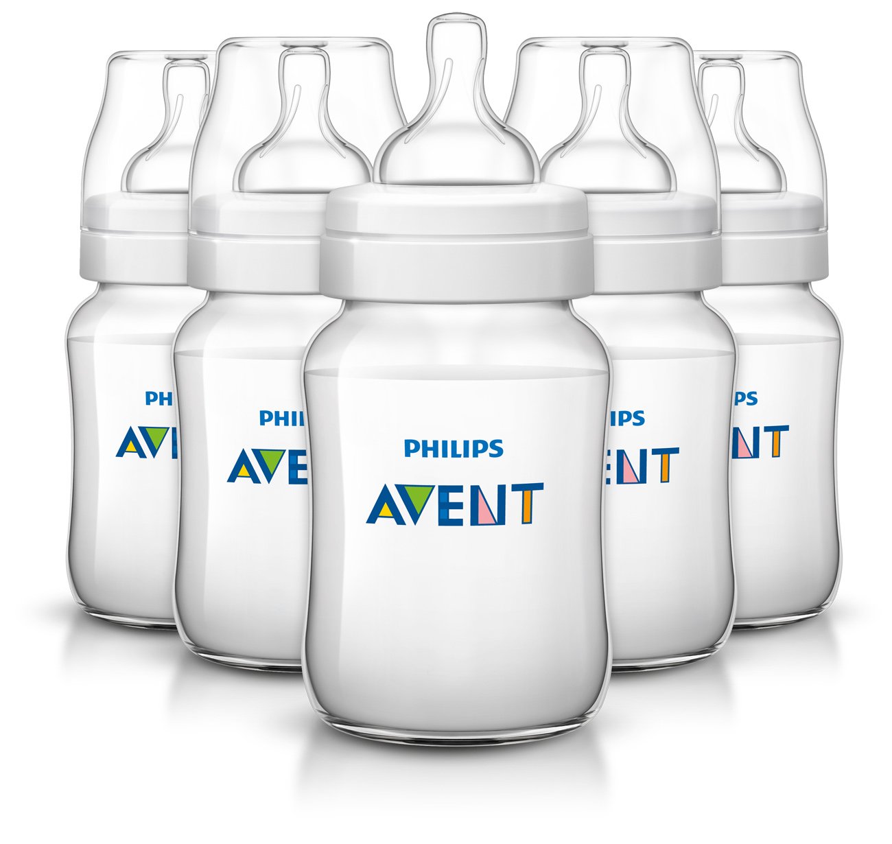 Philips Avent Classic Plus Baby Bottles, 9 Ounce (5 Pack) - BPA-Free, Anti-Colic, Natural Feeding - Perfect for Newborns, Infants & Travel | Ideal for Breastfeeding, Formula Feeding & On-the-Go Use