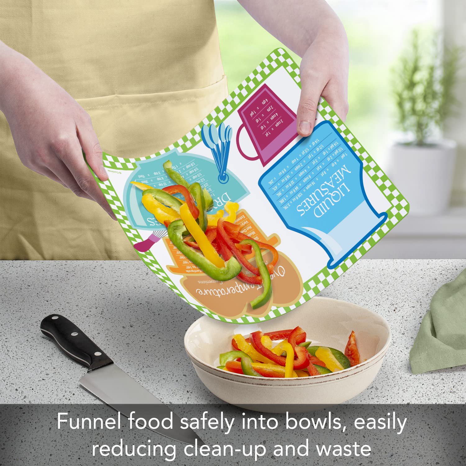 Cut N' Funnel Flexible Plastic Cutting Board Mat 15