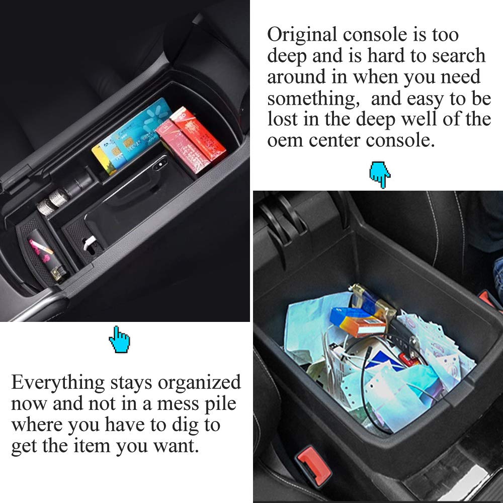 Vesul Center Console Organizer for Honda Accord 2018-2022 - ABS Armrest Storage Tray with Dividers | Perfect for Car Accessories Organization & Glove Compartment Storage