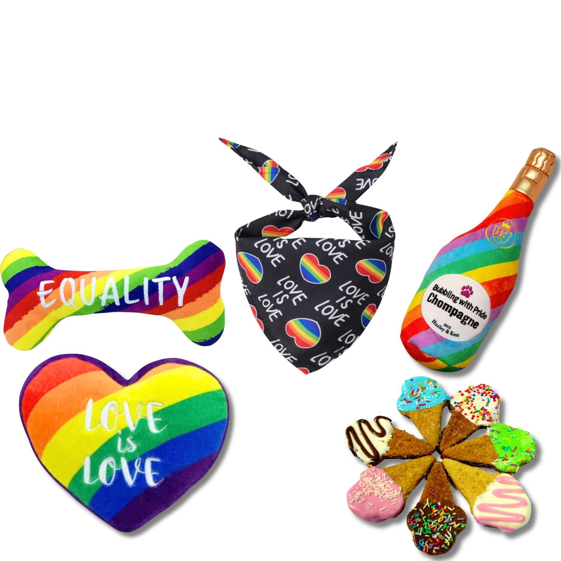 Custom Pride Party Dog Gift Box - Personalized LGBTQ+ Celebration Gift for Dogs - Perfect for Pride Month, Birthdays & Pet Parties