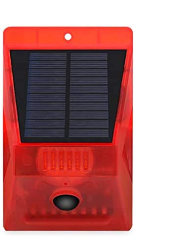 Solar Powered Strobe Light with Remote Control - Waterproof Outdoor Security Alarm Light with Sound for Home, Farm, Barn, Villa Protection | Ideal for Nighttime Security & Property Safety