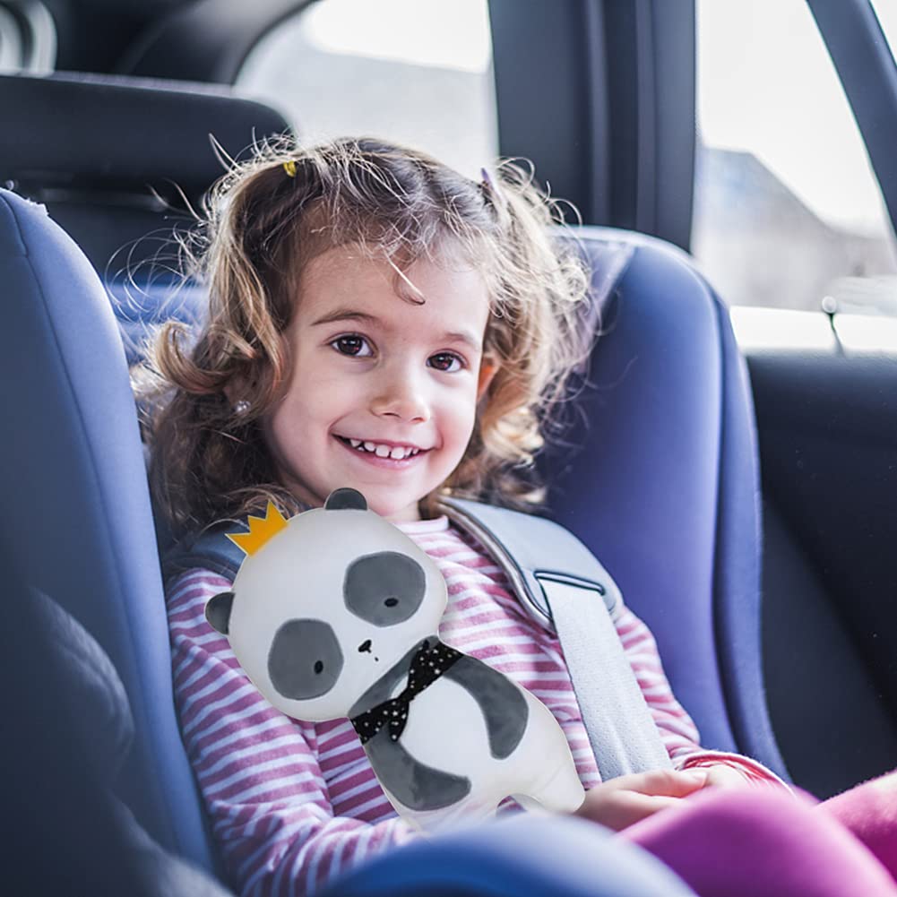 Katutude Adjustable Car Seat Belt Cover - Soft Shoulder Strap Cushion with Panda Design, Neck Support Pillow for Comfortable Driving | Perfect for Long Road Trips, Commuting & Travel with Kids