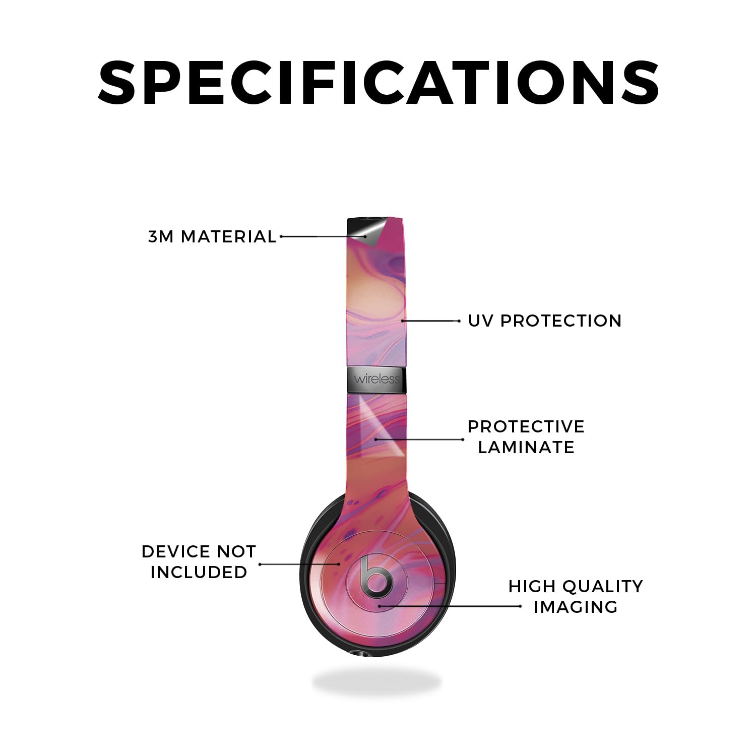 Premium 3M Vinyl Headphone Skin Compatible with Beats Solo 4 - Sunset Flow Design - Protective Wrap Decal Cover - Easy to Apply - Made in USA by MightySkins | Perfect for Gym, Travel & Everyday Use to Protect Your Headphones