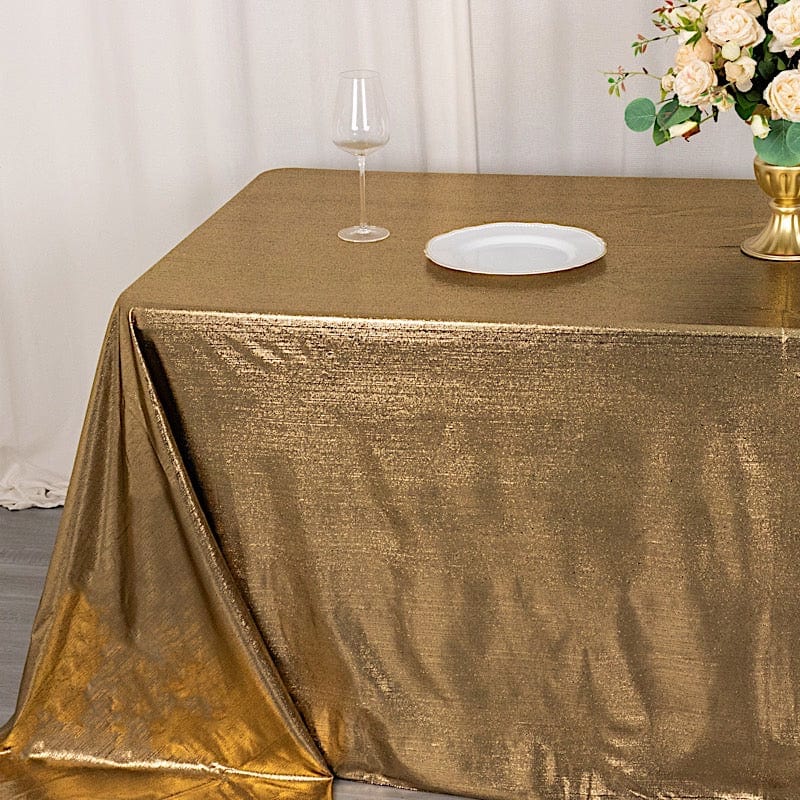90x132 Inch Sequin Dot Polyester Rectangular Tablecloth - Elegant Dining Table Cover for Parties, Weddings & Special Events