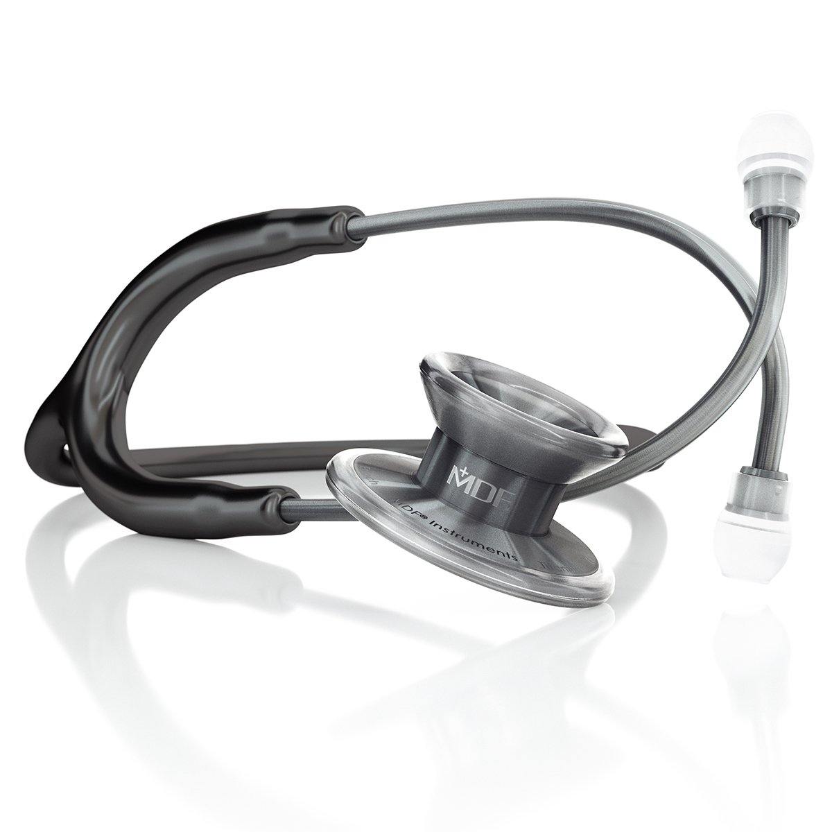 MD One® Epoch® Titanium Adult Stethoscope - Black/Metalika Finish | Professional Medical Equipment for Doctors, Nurses & Healthcare Workers | Ideal for Clinical Use, Patient Examinations & Emergency Care