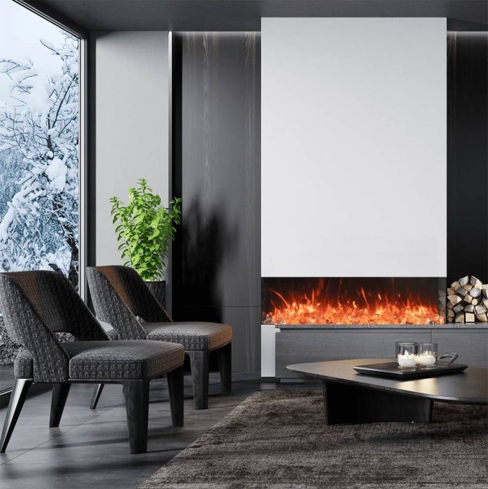 Amantii TruView Extra Tall Smart Electric 3-Sided Fireplace - Modern Heating Solution for Living Rooms, Bedrooms & Offices
