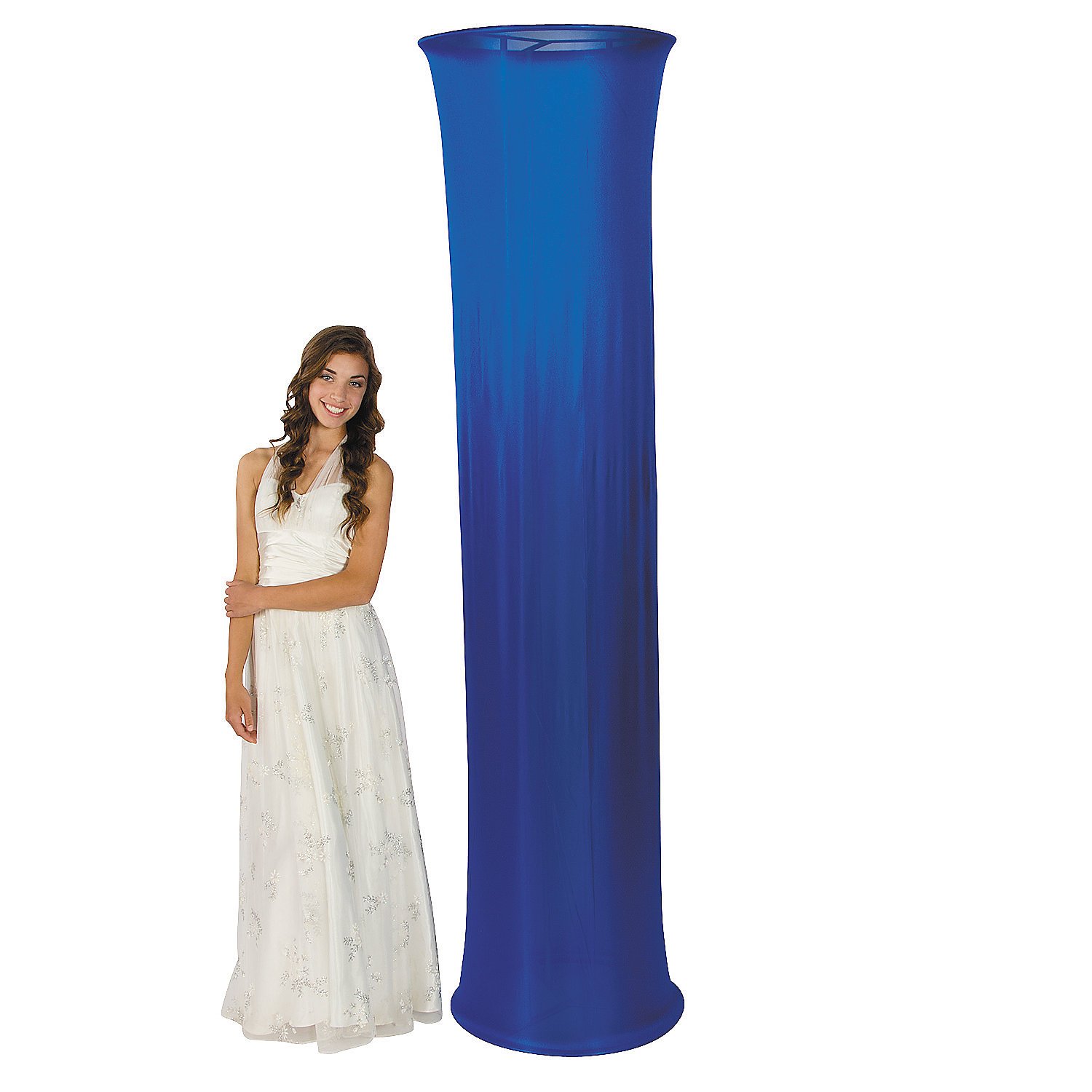 Blue Fabric Round Column Slip Cover for Party Decorations - Large Party Decor - 1 Piece - Perfect for Weddings, Birthdays & Corporate Events