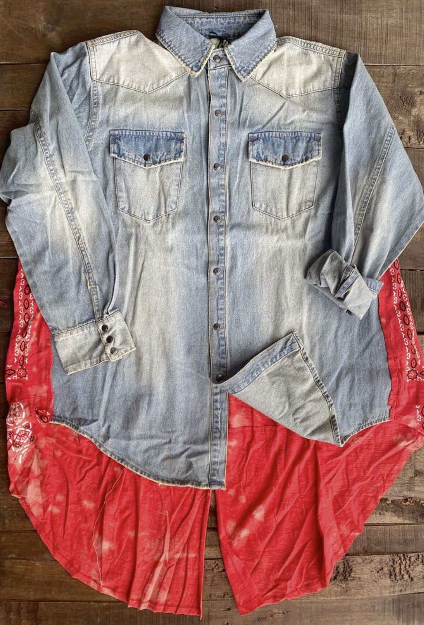 Cowtown Denim Shirt Jacket for Men - Classic Western Style Denim Shirt with Button Front & Chest Pockets - Perfect for Casual Wear, Outdoor Adventures & Country Music Festivals