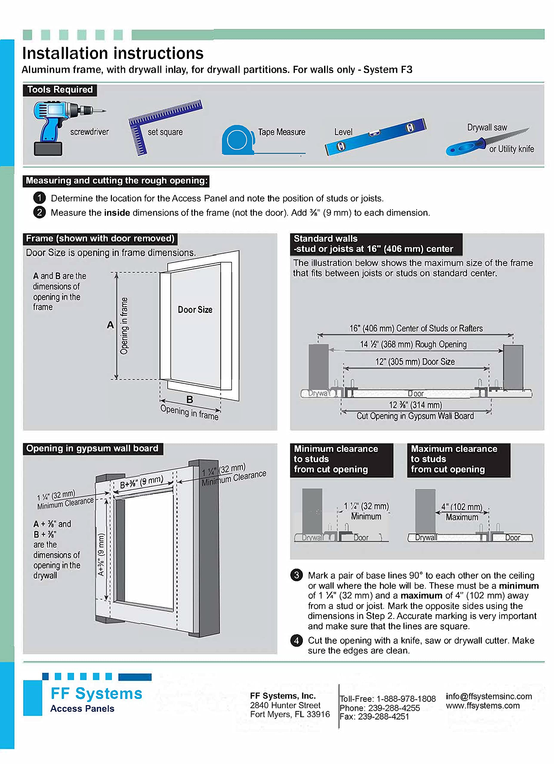 System F3 - Removable Access Panel for Tile & 1/2