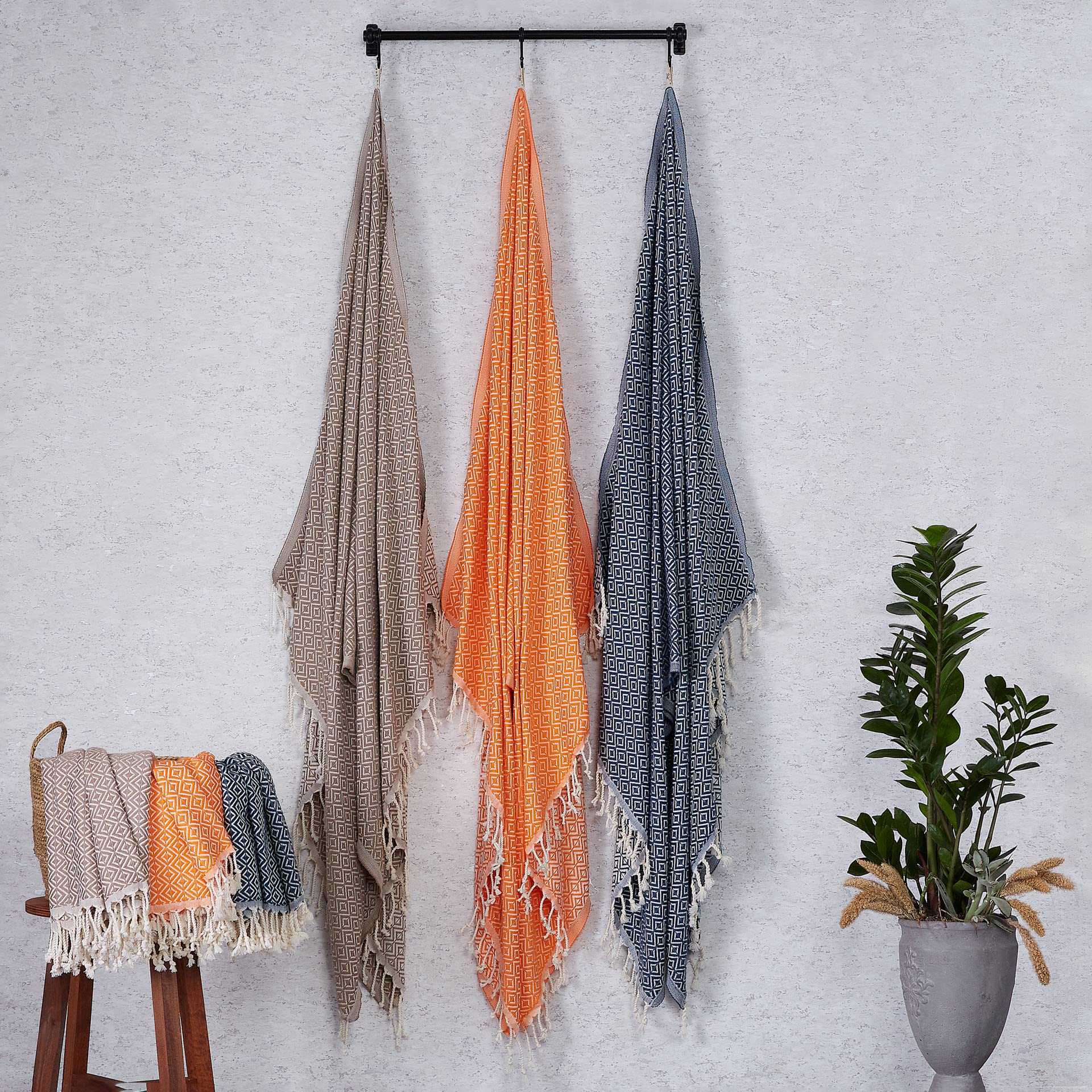 Premium Sauna Towel Set of 2 - 100% Cotton XXL (100x180cm) for Men & Women - Quick Dry Beach Towel, Hammam Towel, Picnic Blanket - Perfect for Spa, Sauna, Pool & Outdoor Activities