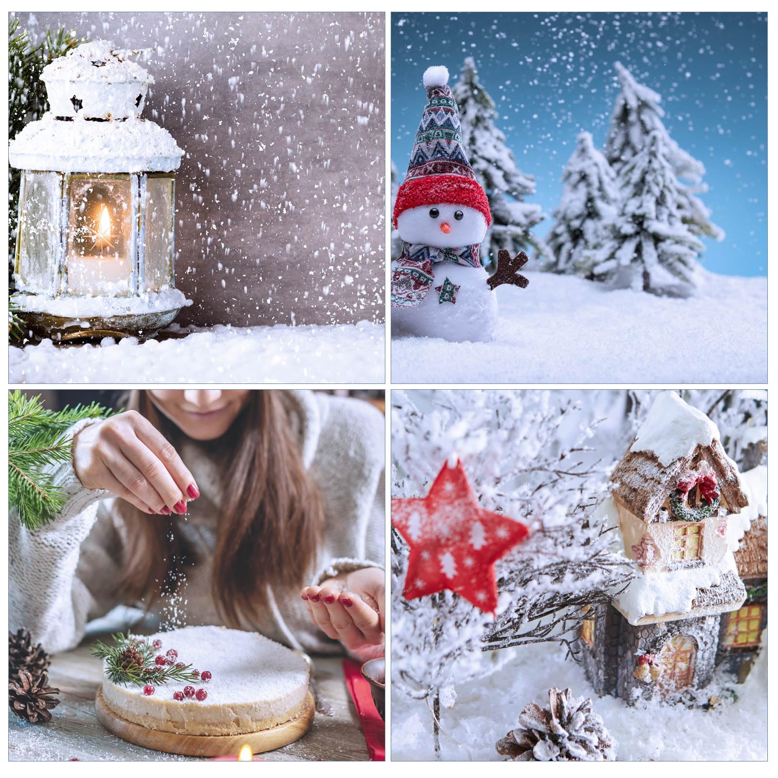RGQSUN 5.3oz Artificial Fake Snow Powder - White Christmas Decoration for Crafts, DIY Projects & Party Supplies - Perfect for Holiday Decor, Snow Scenes & Winter Wonderland Displays