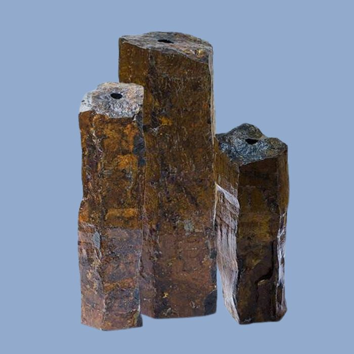 Natural Mongolian Basalt Column 3-Piece Set (24