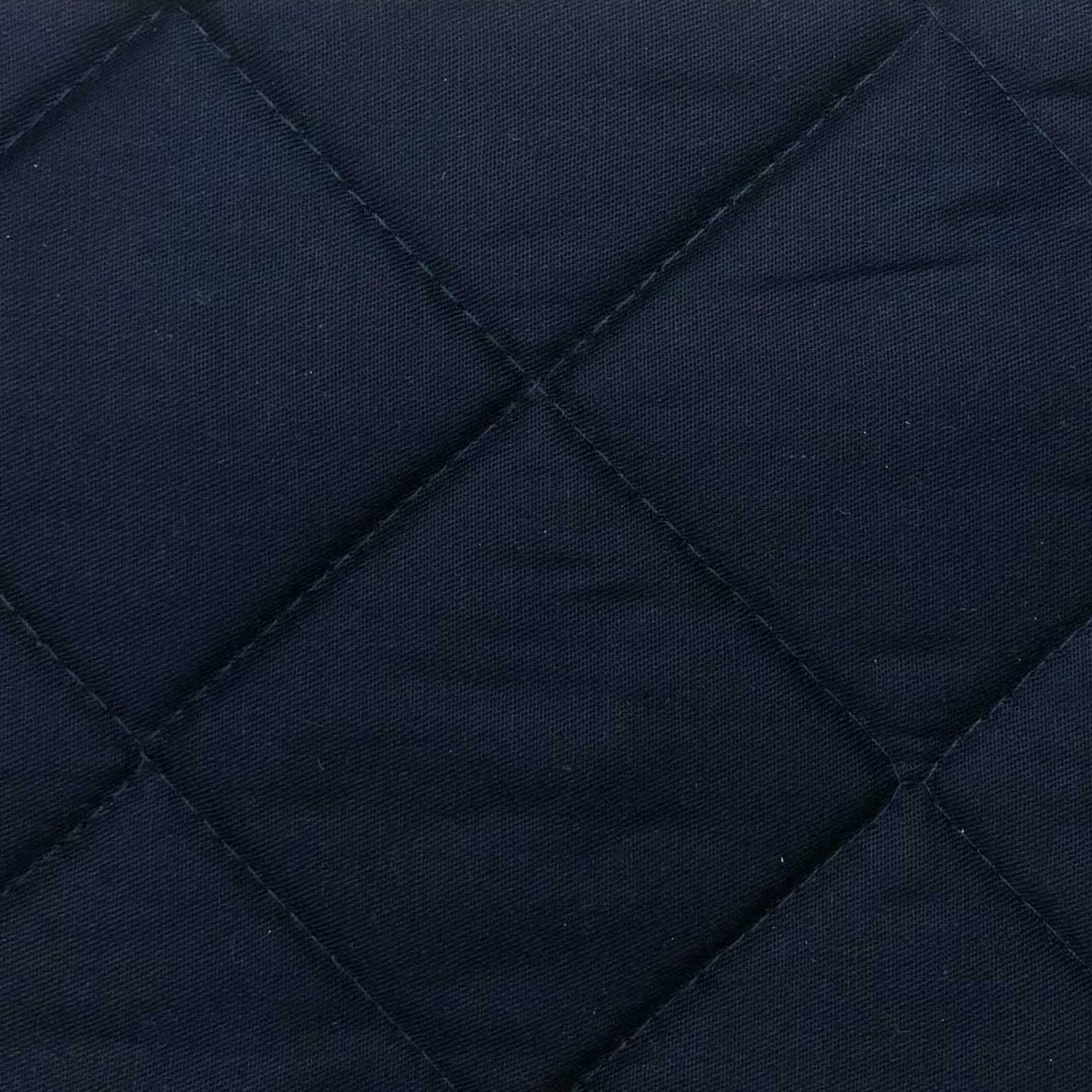 Premium 3-Piece Linen Cotton Diamond Quilt Set with Pillow Shams - Queen Size Navy Blue Solid Luxury Bedding for Master Bedroom, Guest Room & Cozy Farmhouse Decor