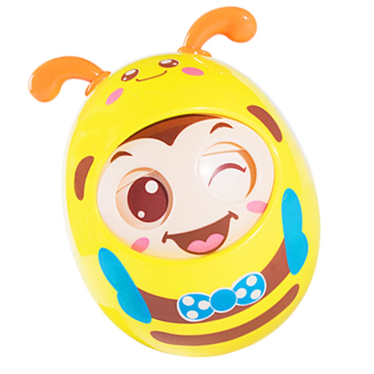 Toyvian Tumbler Doll Toys - Colorful Rattle Stroller Toys for Babies & Toddlers - Fun Animal Roly-Poly Wink Toys for Early Learning & Playtime