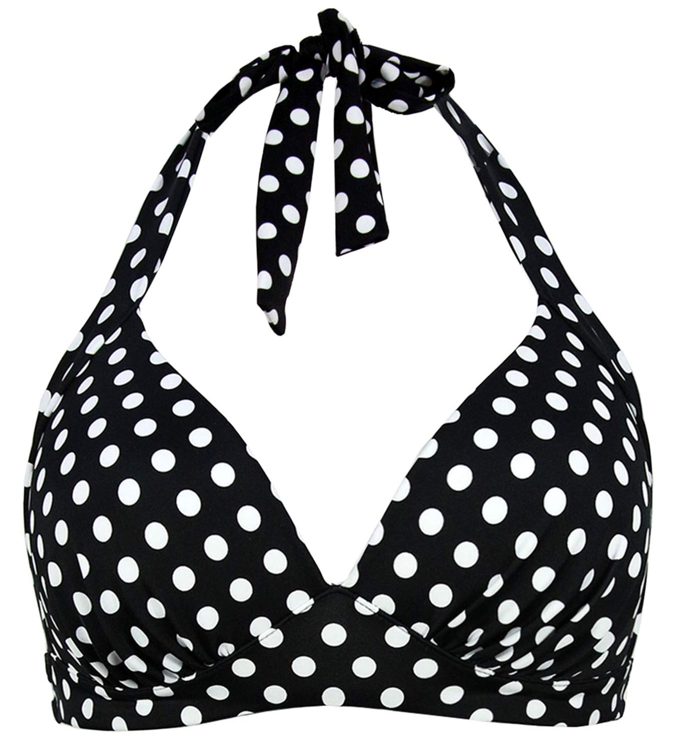 Vintage 50s Halter Neck Bikini Top for Women - Soft Molded Padding, Tie Back Swimsuit - Perfect for Beach, Pool & Summer Vacations