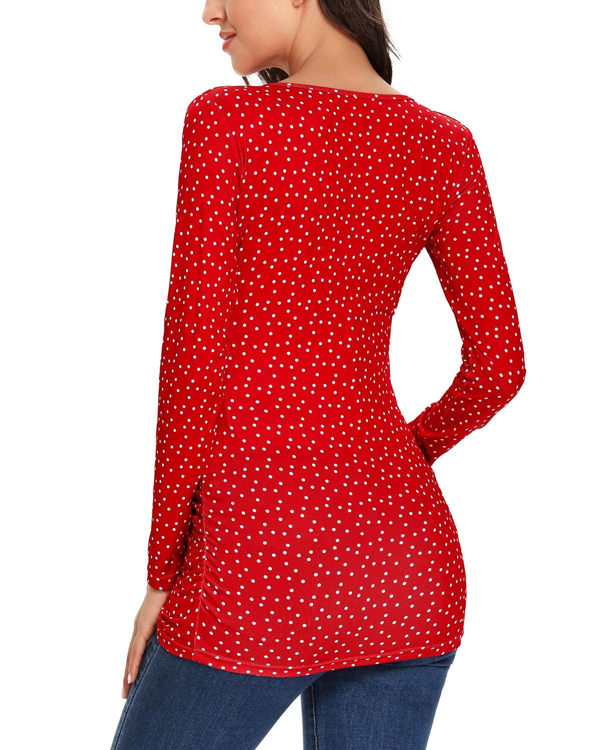 Glampunch Women's Maternity Shirts - Soft Stretchy Short & Long Sleeve Tie Front Wrap Tops for Pregnancy | Comfortable Nursing & Workwear for Expecting Moms