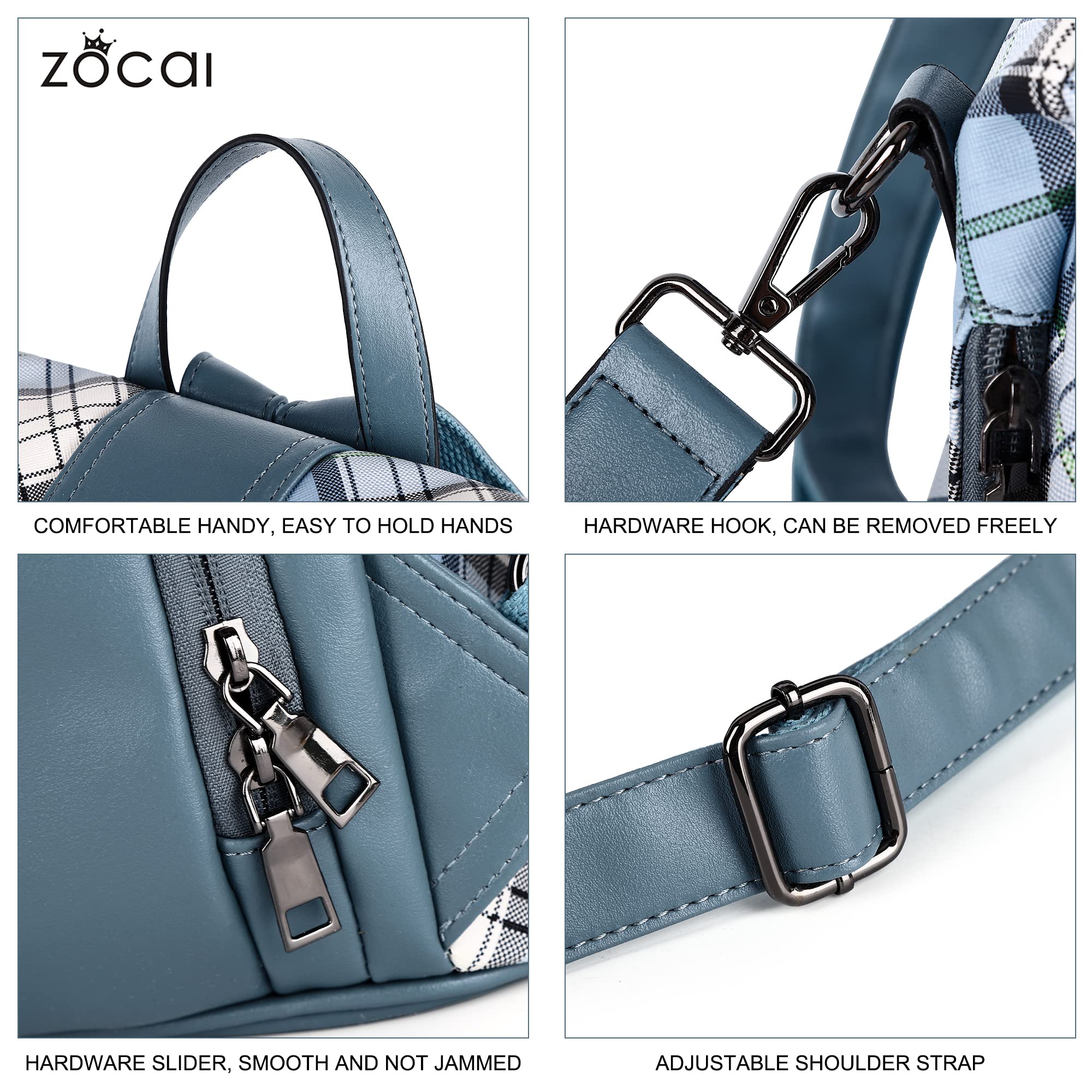 ZOCAI Women's Fashion Backpack Purse - PU Leather Anti-Theft Shoulder Bag & Satchel Daypack for Work, Travel & Daily Use