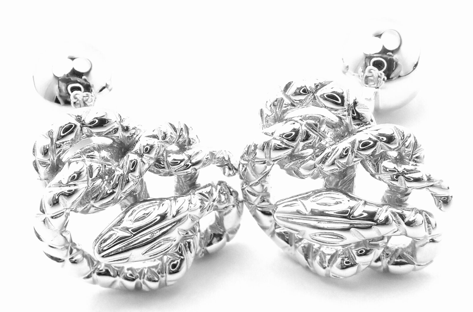 Authentic Tom Ford 18k White Gold Snake Cufflinks Gift Box Set - Luxury Men's Jewelry for Weddings, Business Meetings & Formal Events