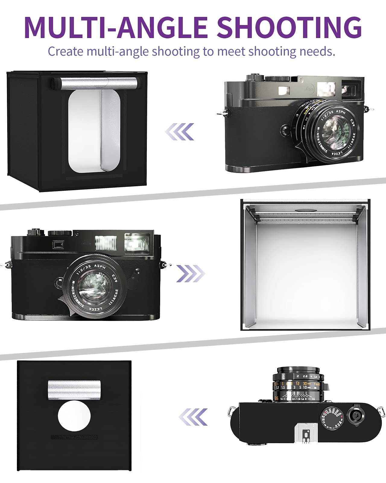Professional SAMTIAN 32x32x32 Inch LED Photo Light Box with 126 Lights - Photography Studio Shooting Tent Kit Includes 4 Background Papers (Black, White, Red, Orange) for Product, Jewelry & E-commerce Photography | Perfect for Amazon, eBay & Online Store Listings