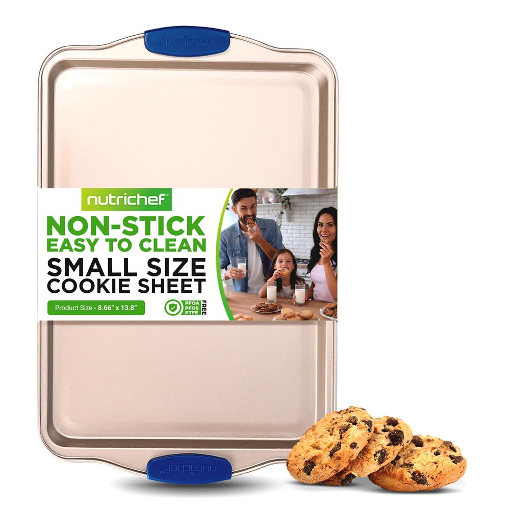 Non-Stick Small Cookie Sheet Set of 2 - 13x9 Inch Baking Pan for Cookies, Pizza & More - Perfect for Home Baking, Party Snacks & Meal Prep