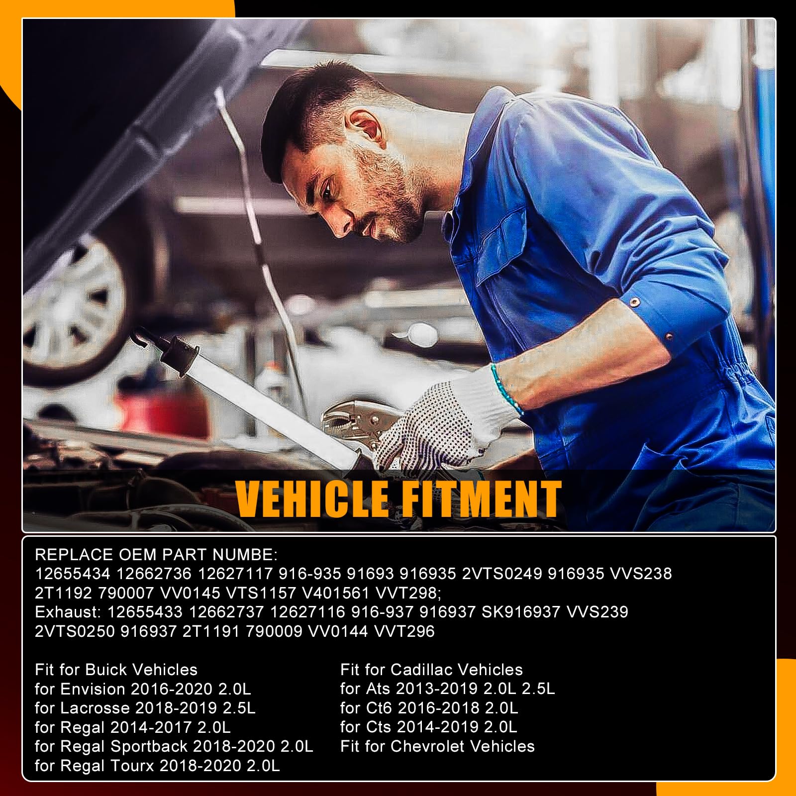 VVT Solenoid Intake & Exhaust - Variable Valve Timing Solenoid Replacement for Buick Envision, Cadillac ATS/CT6/CTS, Chevy Equinox/Impala/Acadia/Canyon/Terrain 2.0L 2.5L - Compatible with #916-935 & #916-937 - Improve Engine Performance & Fuel Efficiency