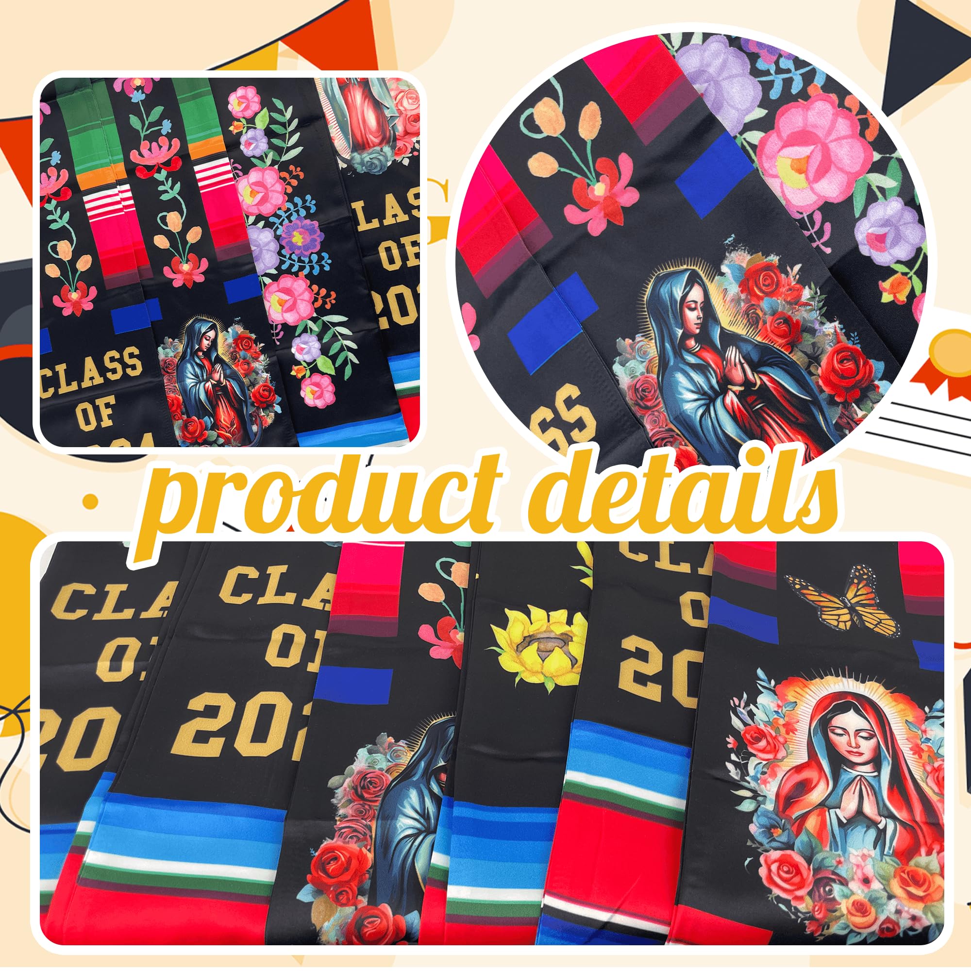 Class of 2025 Mexican Graduation Stole - 72'' Traditional Sash for High School & College Graduation Ceremony - Perfect Graduation Gift for Students