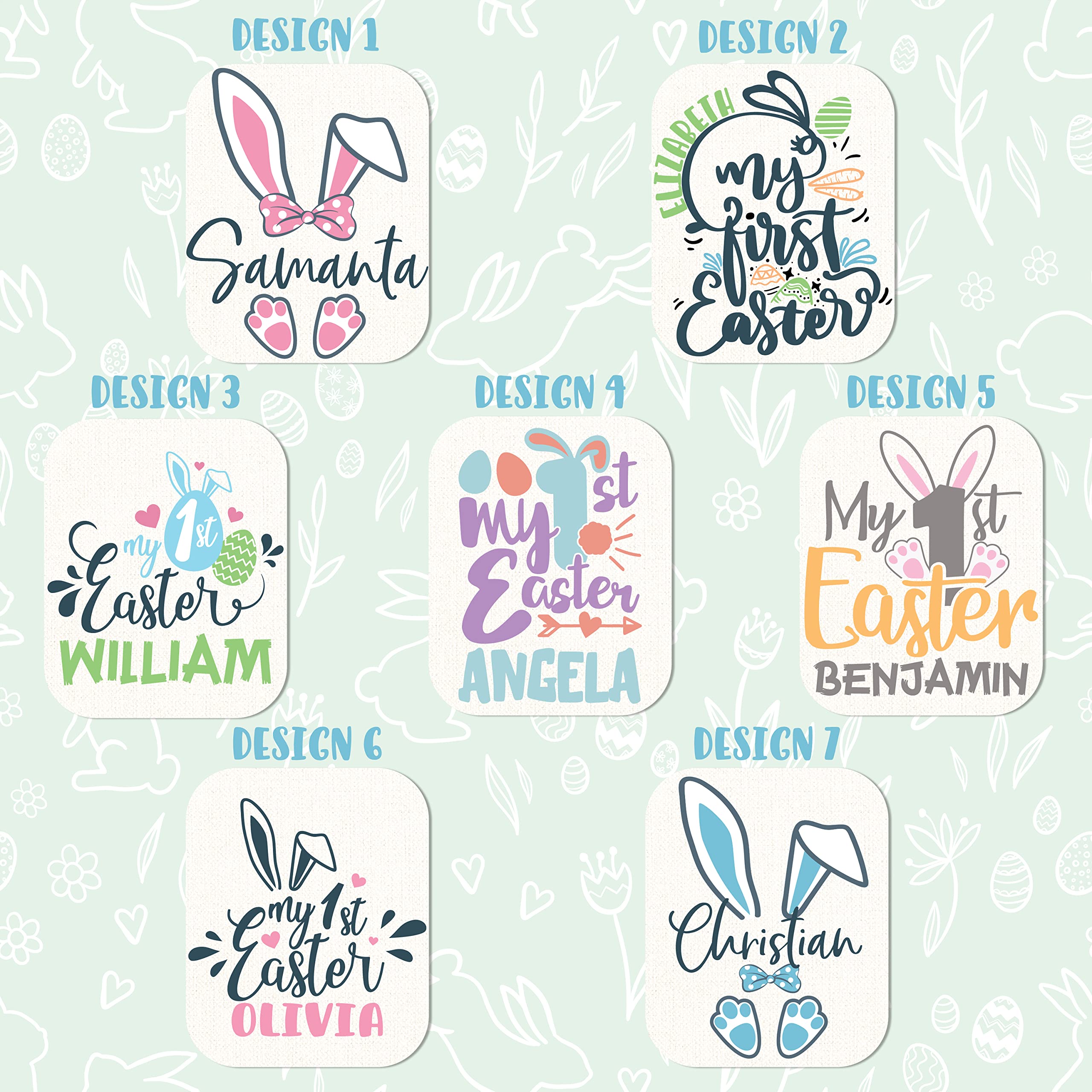 My First Easter Baby Outfit - 7 Adorable Designs for Newborn Boys & Girls - Personalized 1st Easter Onesie & Bodysuit - Perfect for Easter Photos, Church Visits & Family Gatherings