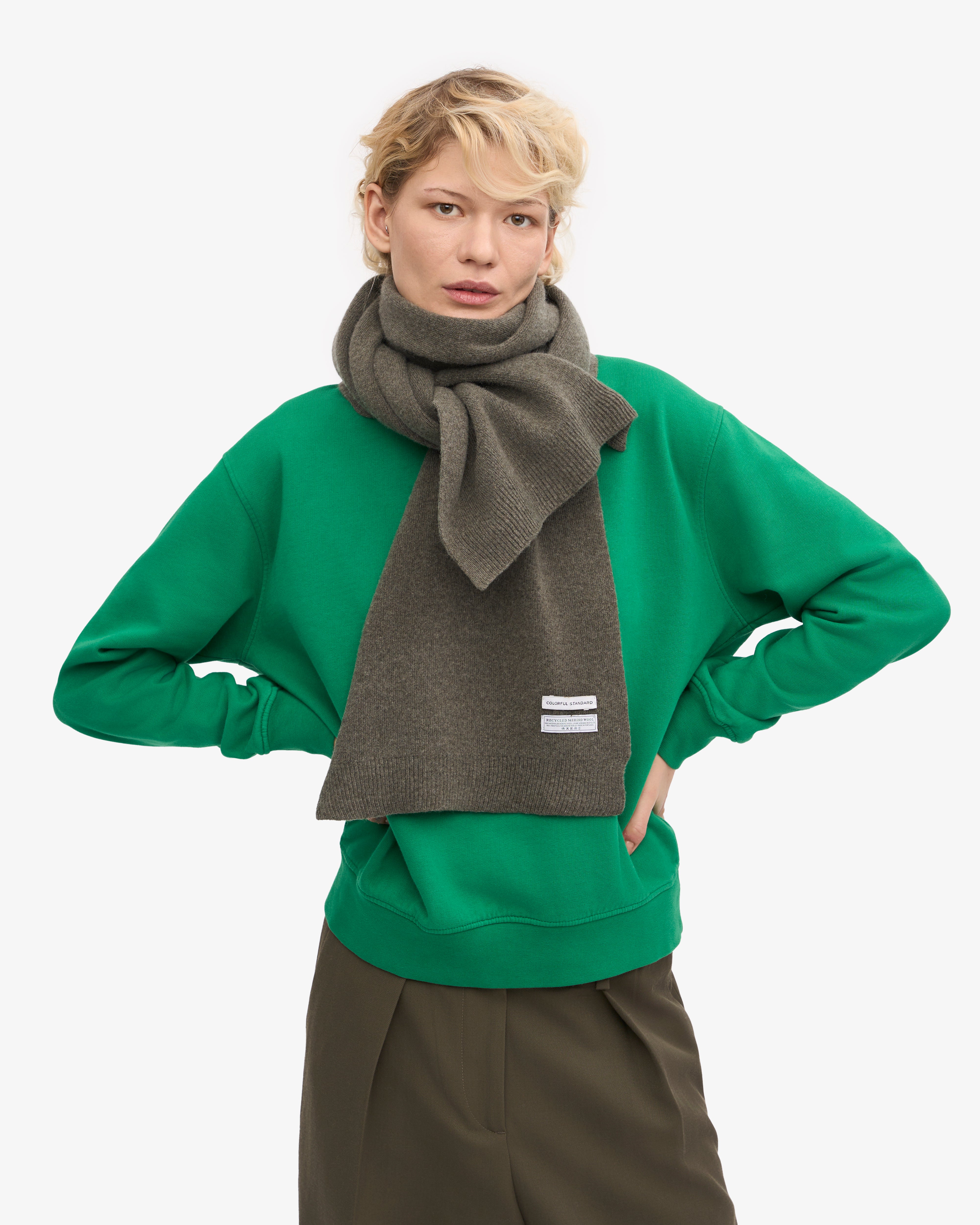Premium Merino Wool Scarf for Men & Women - Soft & Warm Dusty Olive Winter Accessory - Perfect for Cold Weather, Outdoor Activities & Fashion Styling