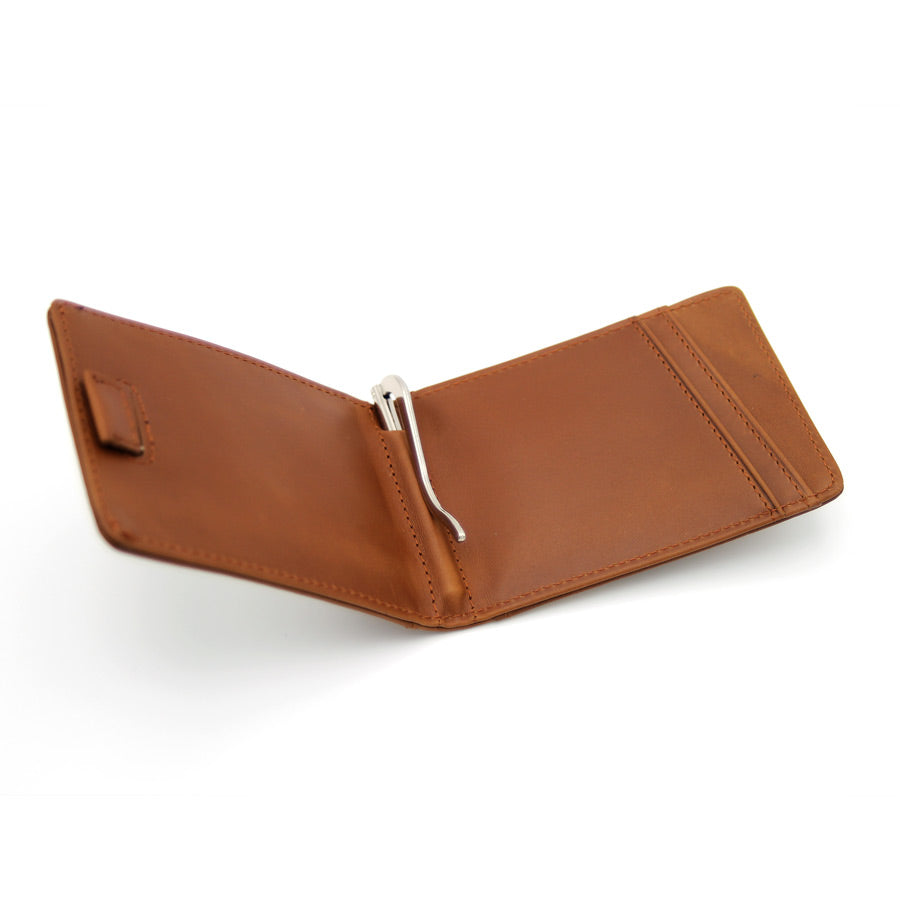 Premium Brown Leather Fold Wallet for Men - Slim RFID Blocking Bifold Wallet with Money Clip - Perfect for Everyday Use, Travel & Business