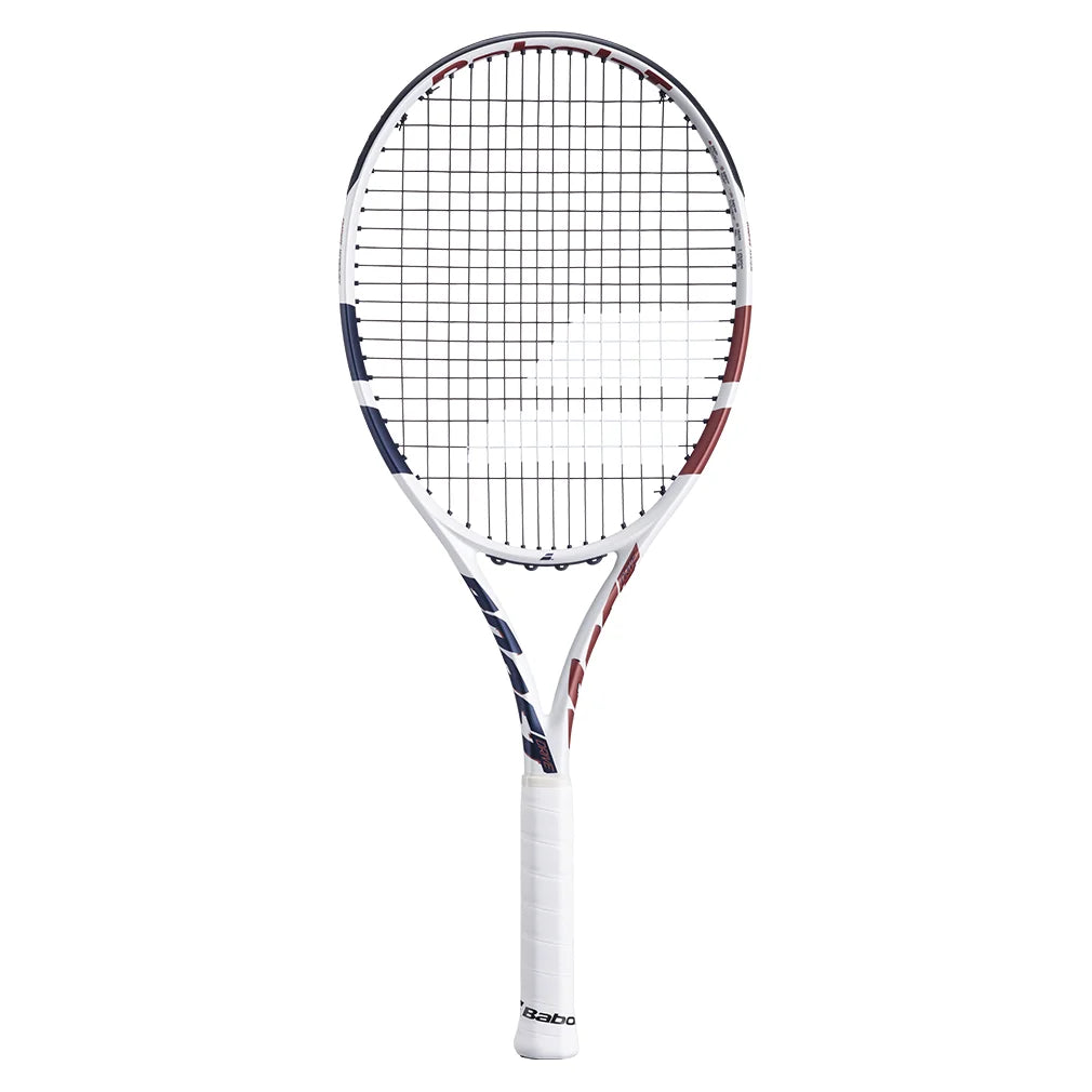 Boost Drive Prestrung Tennis Racquet - Lightweight & Durable for Beginners & Intermediate Players | Perfect for Practice, Training & Competitive Matches (White & Blue)