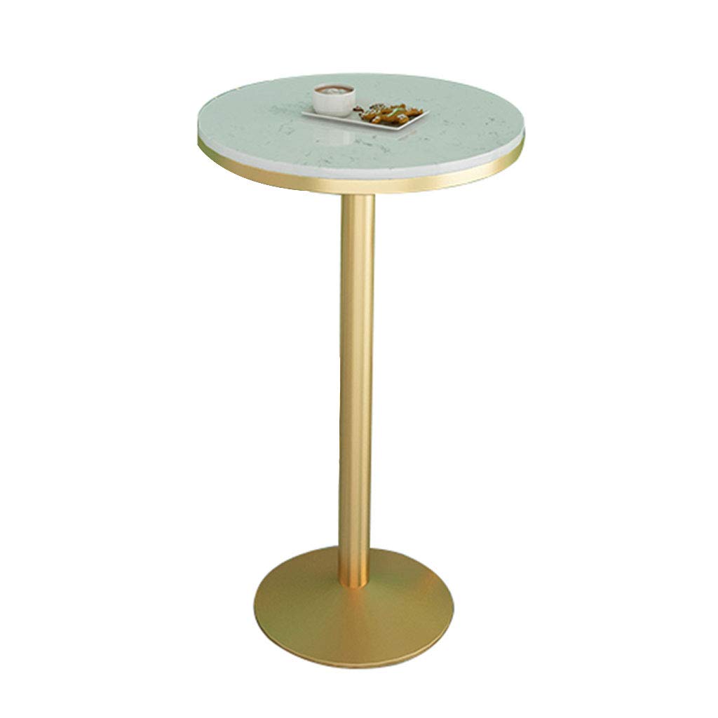 **Pub Bar Counter Bistro Table - Metal Frame & Marble Top for Easy Cleaning - Round Base Design - Perfect for Kitchen, Coffee Shop, Living Room & Home Bar - Durable & Stylish Dining & Entertaining Solution**