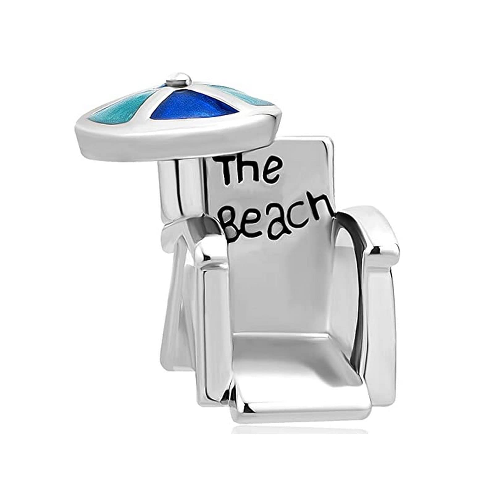 **KunBead Women's Beach Chair Vacation Travel Bead Charms - Compatible with Pandora Bracelets - Perfect for Summer, Travel & Beach Accessories**