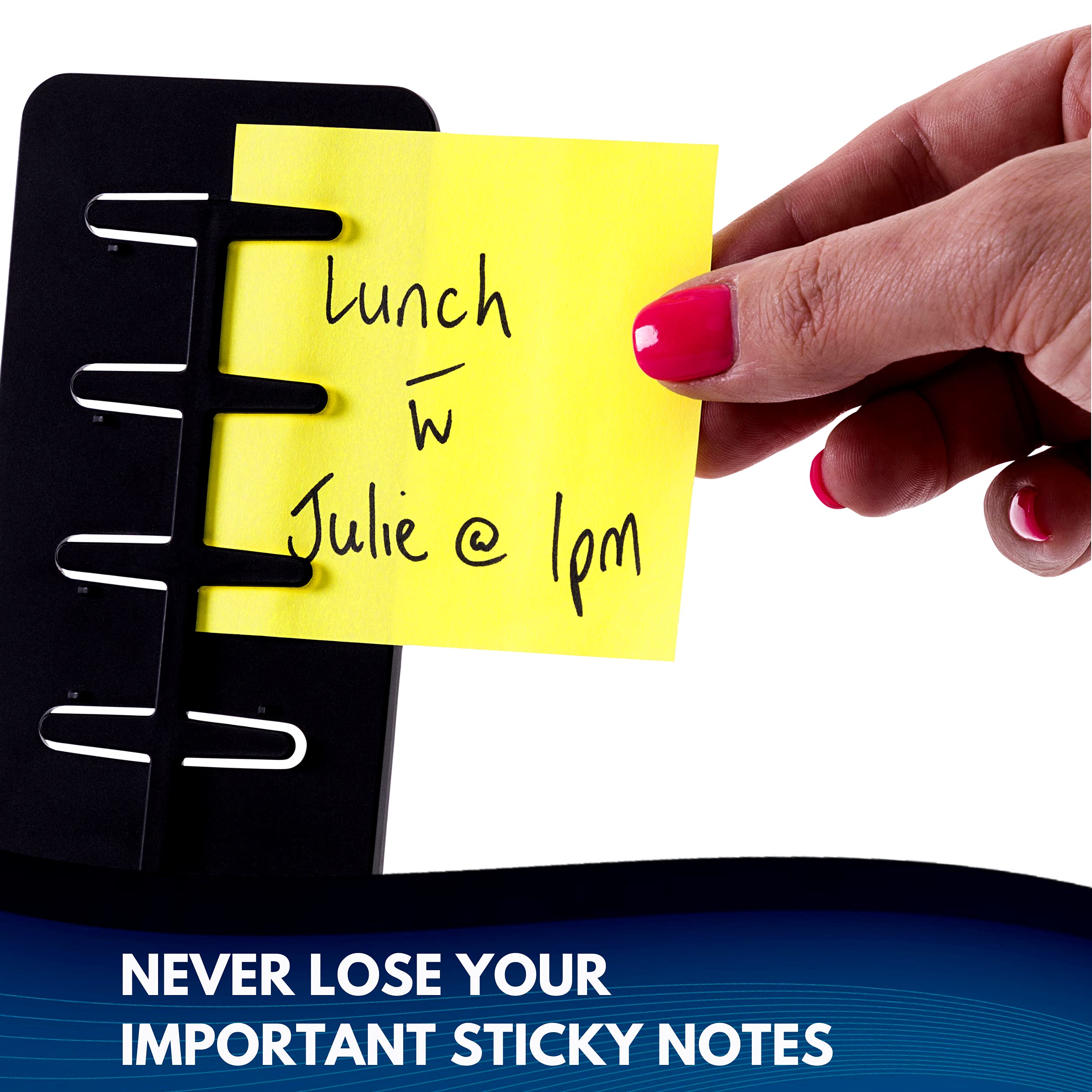 Note Tower Desktop Pro Dual Document Holder for Typing | Compact 2-Page Paper Stand for Desk | Black Document Organizer Holds Copy Paper, Photos & Sticky Notes | Includes 3x3 Post-it Notes - Perfect for Office Work, Study & Home Organization