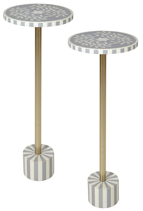 Office Star OSP Designs Mosaic Accent Drink Table Set of 2 - Small Side Table for Living Room, Bedroom, or Patio - Perfect for Holding Drinks, Books, and Decor