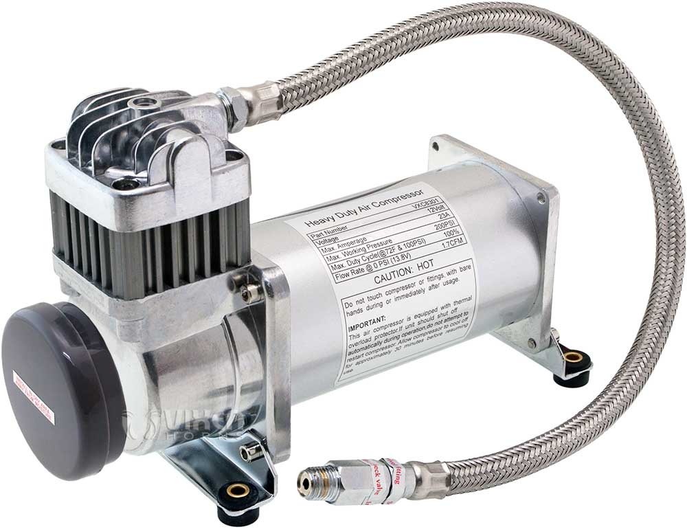 12V 1.5 Gallon Air Compressor with Tank - 150 PSI Onboard Air System for Train Horns & Tire Inflation | Vixen Horns VXO8315 | Perfect for Trucks, Jeeps & Off-Road Vehicles
