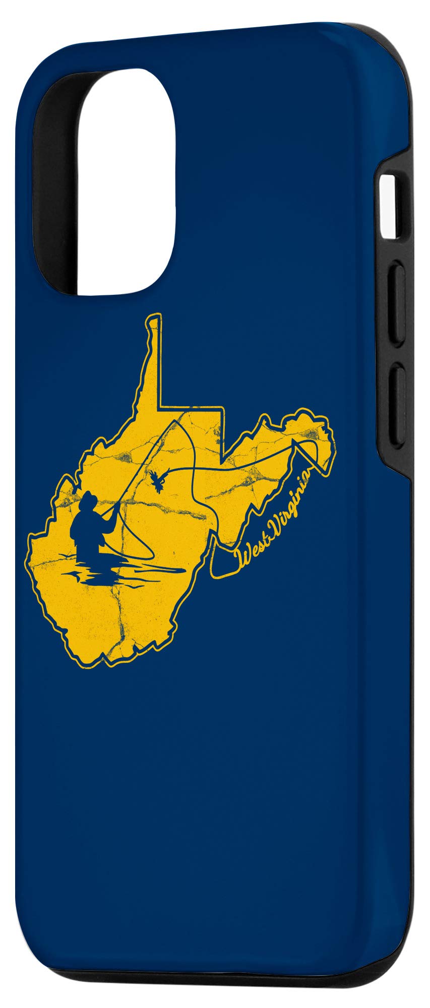 Premium iPhone 12/12 Pro Case - West Virginia Mountain Gold & Blue Fly Fishing Design | Durable Protective Cover for Outdoor Enthusiasts & WV Proud Supporters | Perfect for Fishing Trips, Hiking Adventures & Daily Use