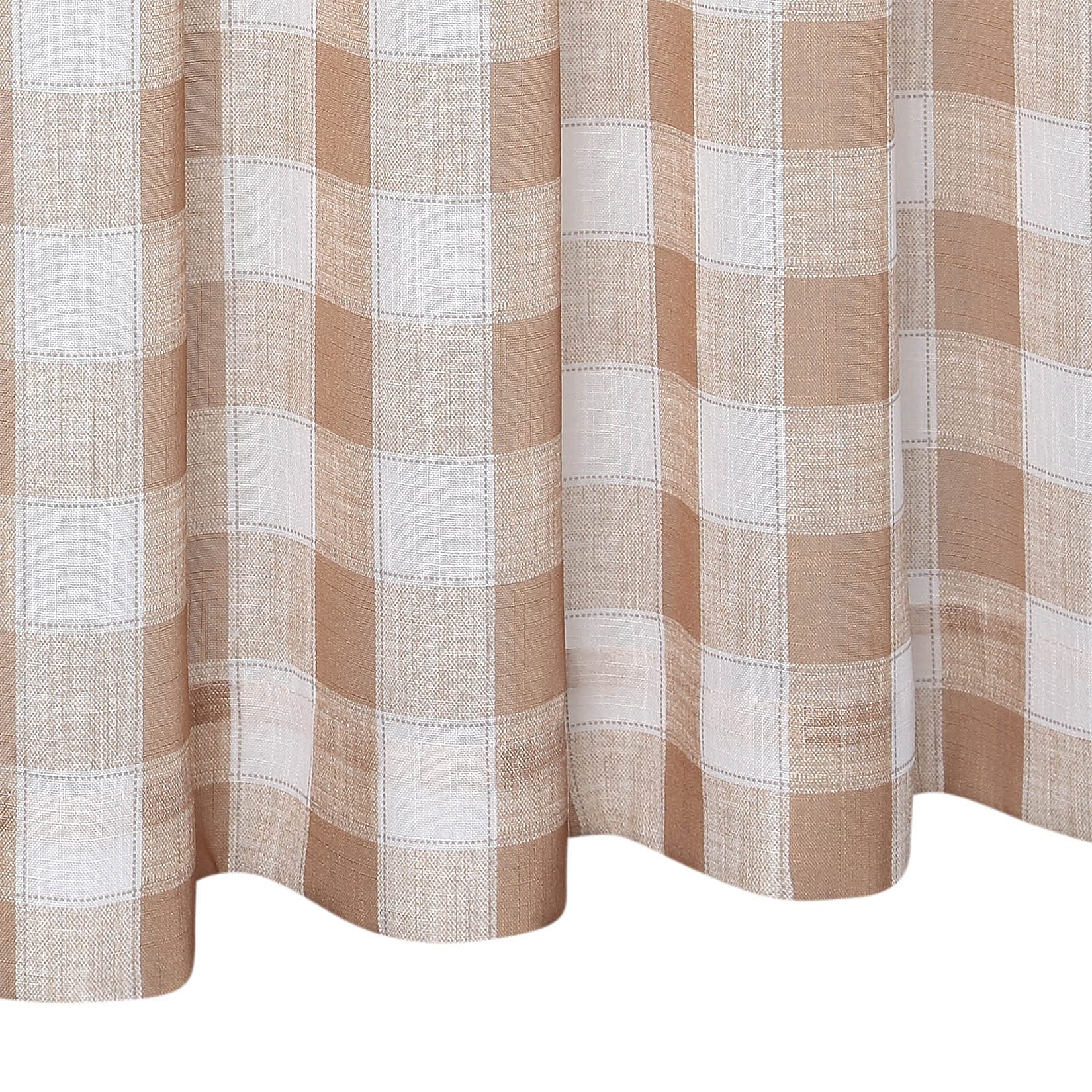 CAROMIO Buffalo Plaid Cafe Kitchen Curtains - Farmhouse Semi-Sheer Window Drapes for Kitchen & Bathroom - 26