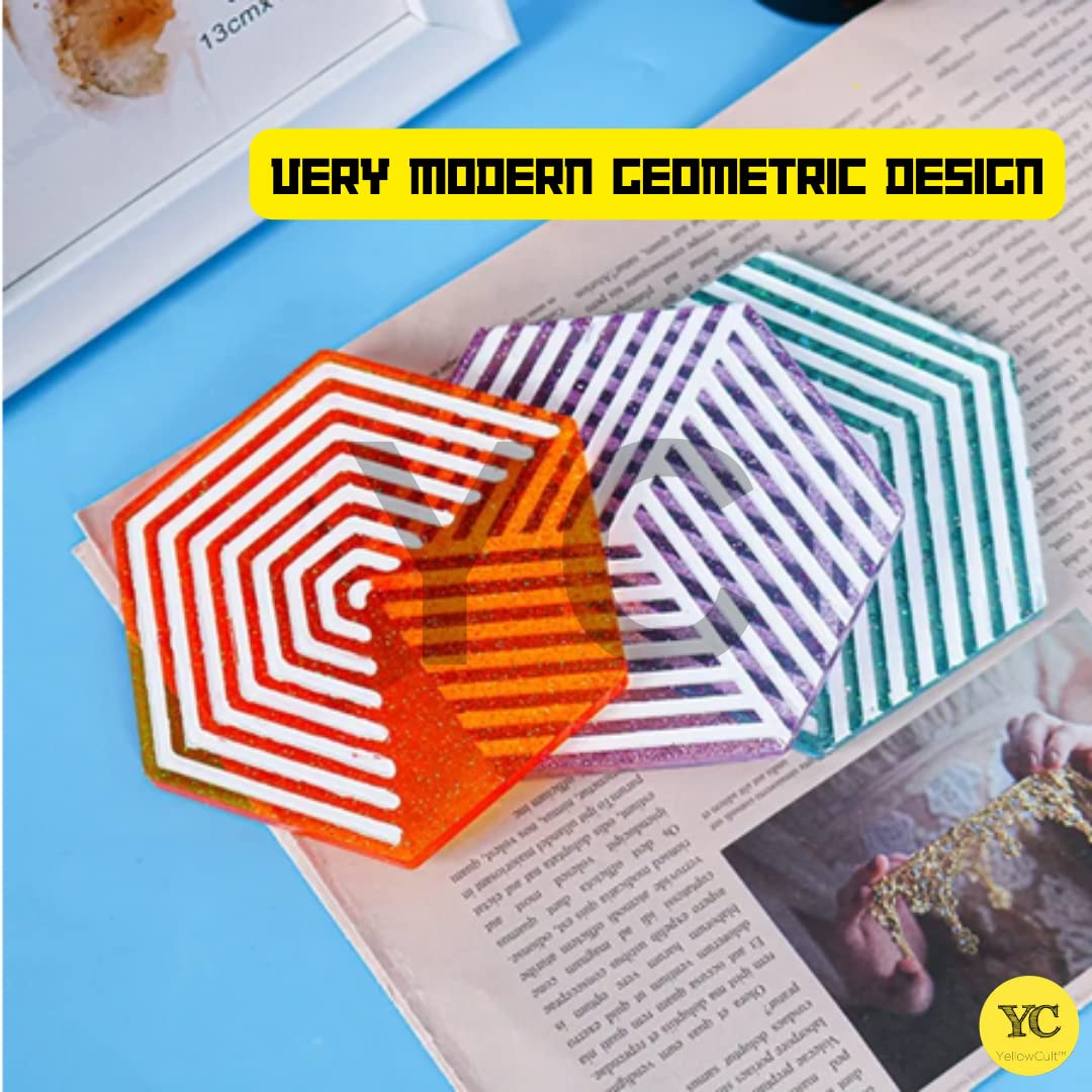 YellowCult™ 3D Resin Silicone Mold for DIY Crafts - Geometric Stripe Design for Resin Art, Soap Making, Chocolate & Candy Molds, Candle Making, Ice Cube Trays - Perfect for Home Decor, Gift Making & Creative Projects