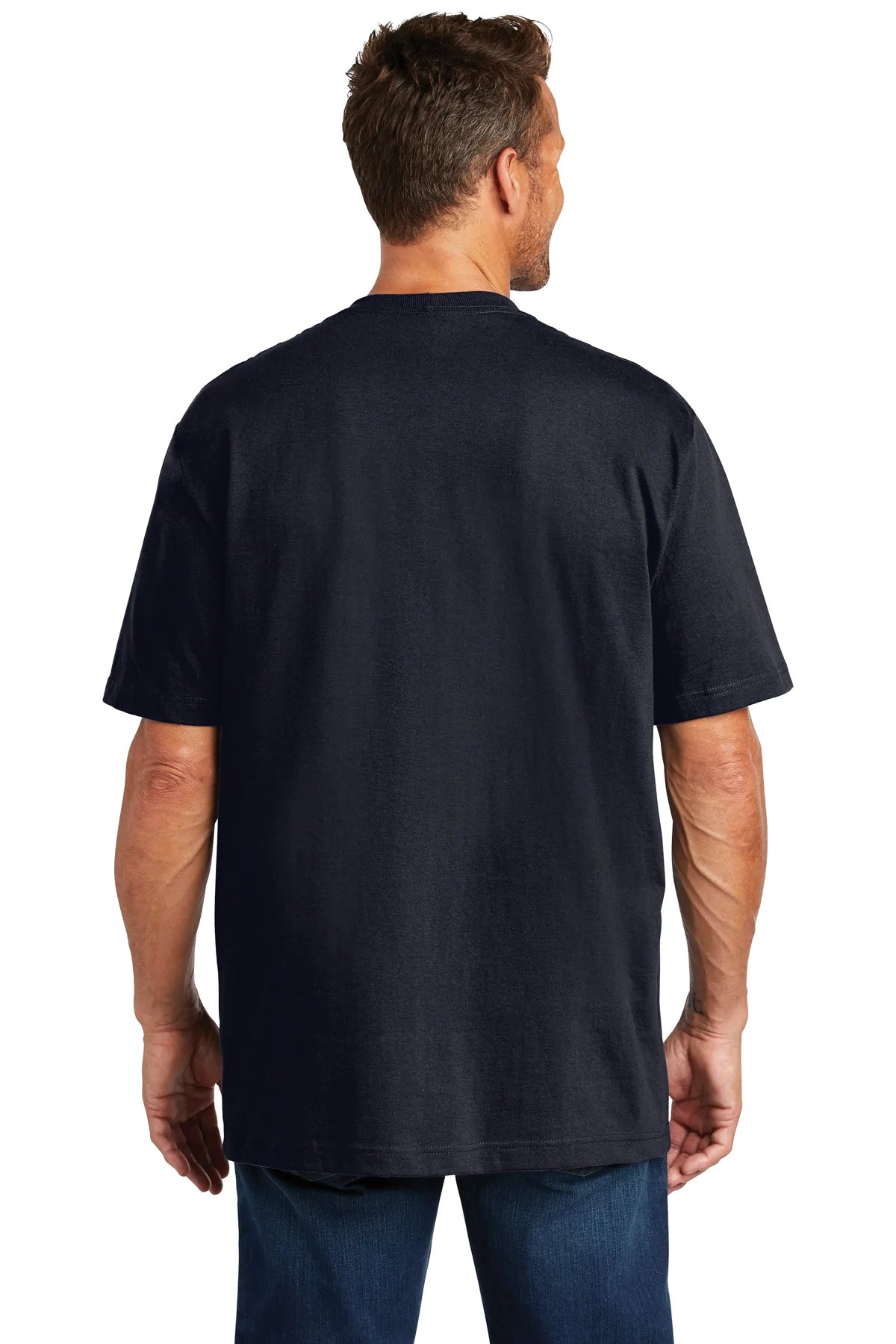 Carhartt Men's Tall Workwear T-Shirt with Custom Pockets - Navy Blue - Durable Cotton Work Shirt for Construction, Landscaping & Outdoor Jobs