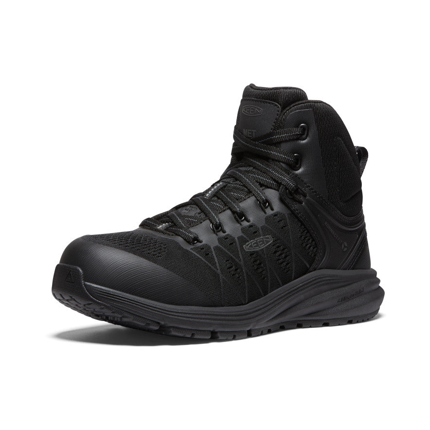 Women's Vista Energy Mid INT MET (Carbon Toe) Work Boots - Black/Raven - Durable Safety Shoes for Construction & Outdoor Work