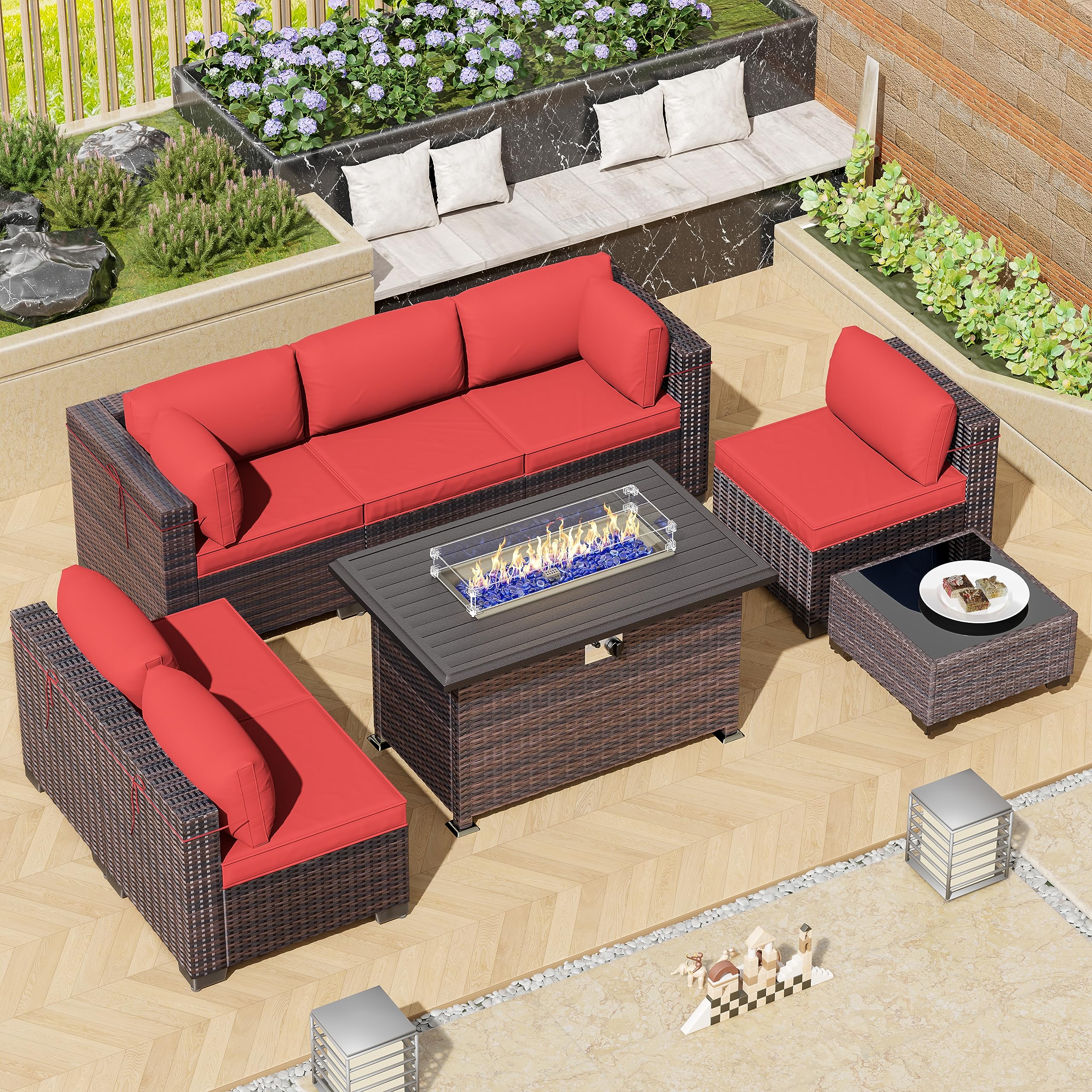 8-Piece Outdoor Patio Furniture Set with 43