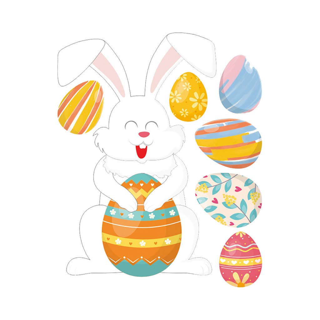 Easter Window Stickers - Colorful PVC Decorative Stickers for Windows, Fridge & Walls - Easter Bunny & Egg Designs - Perfect for Home Decor, Classroom & Party Decorations