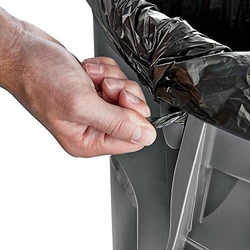 Rubbermaid Commercial 263200GY 32 Gallon Gray Round Brute Plastic Trash Can - Heavy Duty Waste Container for Kitchen, Office, Restaurant & Outdoor Use (2-Pack)
