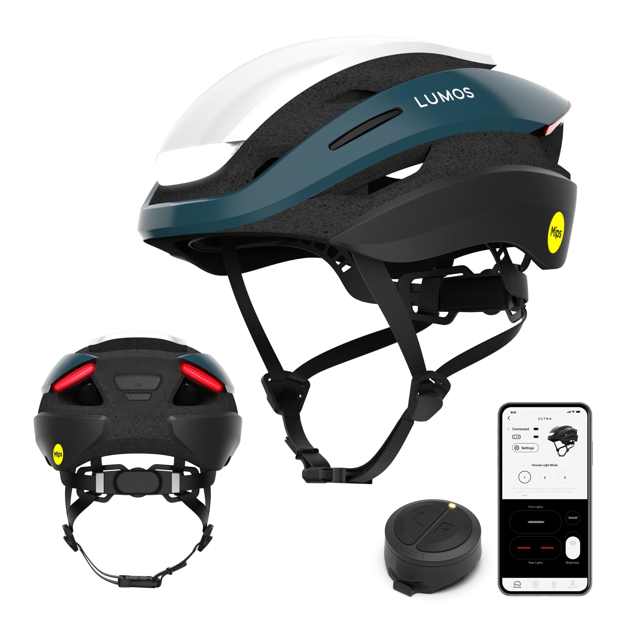 Lumos Ultra Smart Bike Helmet with Customizable LED Front & Rear Lights - Turn Signal Safety Bicycle Helmet for Adult Men & Women - Perfect for Night Cycling, Commuting & Urban Riding