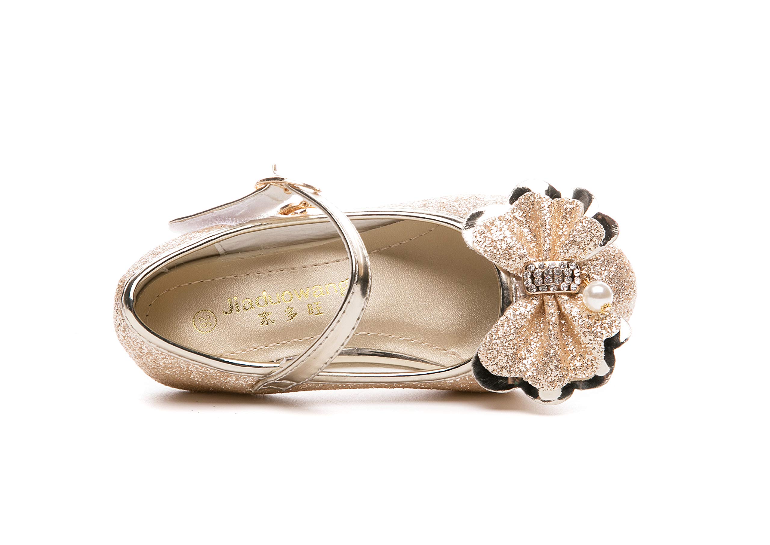 Sparkly Flower Mary Jane Pumps for Girls - Low Heel Bridesmaid & Flower Girl Shoes - Perfect for Weddings, Parties & Special Occasions
